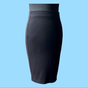 H&M Pencil Skirt Black Stretch High Waist